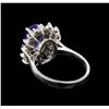 Image 3 : 14KT White Gold 1.56 ctw Tanzanite and Diamond Ring