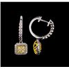 Image 2 : 0.78 ctw Diamond Earrings - 14KT White and Yellow Gold