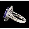 Image 3 : 3.13 ctw Tanzanite and Diamond Ring - 14KT White Gold