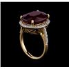 Image 4 : 14.11 ctw Ruby and Diamond Ring - 14KT Yellow Gold
