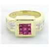 Image 1 : 0.64 ctw Diamond and Ruby Ring - 18KT Yellow Gold