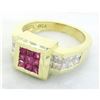 Image 2 : 0.64 ctw Diamond and Ruby Ring - 18KT Yellow Gold