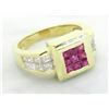 Image 3 : 0.64 ctw Diamond and Ruby Ring - 18KT Yellow Gold