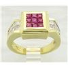 Image 7 : 0.64 ctw Diamond and Ruby Ring - 18KT Yellow Gold