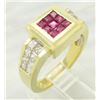 Image 9 : 0.64 ctw Diamond and Ruby Ring - 18KT Yellow Gold