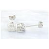 Image 4 : 0.90 ctw Diamond Stud Earrings - 14KT White Gold