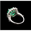 Image 3 : GIA Cert 5.82 ctw Emerald and Diamond Ring - 14KT White Gold