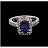 Image 2 : 1.58 ctw Tanzanite and Diamond Ring - 14KT White Gold