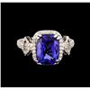 Image 2 : 14KT White Gold 3.40 ctw Tanzanite and Diamond Ring