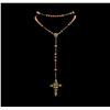 Image 1 : Pearl and Diamond Cross Necklace - 14KT Yellow Gold