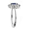 Image 2 : 0.84 ctw Sapphire and Diamond Ring - 18KT White Gold