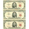 Image 1 : 1963 $5 VG/XF Red Seal Note Lot of 3