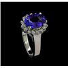 Image 4 : 3.05 ctw Tanzanite and Diamond Ring - 14KT White Gold