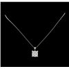 Image 2 : 1.40 ctw Diamond Pendant With Chain - 18KT White Gold