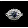 Image 2 : 18KT White Gold 1.37 ctw Tanzanite and Diamond Ring