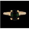 Image 2 : 3.00 ctw Green Tourmaline and Diamond Ring - 14KT Rose Gold