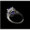 Image 3 : 3.73 ctw Tanzanite and Diamond Ring - 14KT White Gold