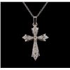 Image 1 : 0.63 ctw Diamond Pendant With Chain - 14KT White Gold