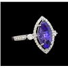 Image 1 : 14KT White Gold 2.66 ctw Tanzanite and Diamond Ring