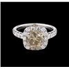 Image 2 : GIA Cert 4.01 ctw Fancy Yellow Brown Diamond Ring - 18KT White Gold