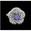 Image 2 : 14KT White Gold 1.76 ctw Tanzanite and Diamond Ring