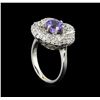 Image 4 : 14KT White Gold 1.76 ctw Tanzanite and Diamond Ring