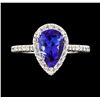 Image 2 : 1.72 ctw Tanzanite and Diamond Ring - 14KT White Gold