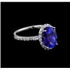 Image 1 : 2.60 ctw Tanzanite and Diamond Ring - 14KT White Gold