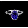 Image 2 : 2.60 ctw Tanzanite and Diamond Ring - 14KT White Gold