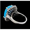 Image 3 : 9.37 ctw Turquoise and Diamond Ring - 14KT White Gold