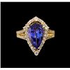 Image 2 : 3.75 ctw Tanzanite and Diamond Ring - 14KT Yellow Gold