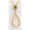 Image 3 : 8.39 CTW Natural Opal Tsavorite Diamond Pendant In 14k Solid Yellow Gold