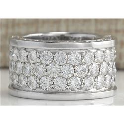 4.20 CTW Natural Diamond Ring In14k Solid White Gold
