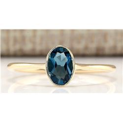 0.60 CTW Natural Topaz And Diamond Ring In 14k Yellow Gold