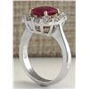 Image 3 : 3.47CTW Natural Ruby And Diamond Ring 14K Solid White Gold