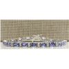 Image 1 : 11.01 CTW Natural Tanzanite And Dimond Bracelet In 14k Solid White Gold
