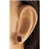 Image 3 : 2.66 CTW Natural Garnet And Diamond Earrings 14k Solid Yellow Gold