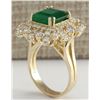 Image 3 : 7.02CTW Natural Emerald And Diamond Ring 14K Solid Yellow Gold