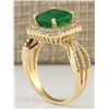 Image 3 : 3.13 CTW Natural Emerald And Diamond Ring In 14k Yellow Gold