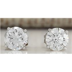 1.00CTW Natural Diamond Earrings 14K Solid White Gold