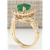 Image 3 : 3.18CTW Natural Emerald And Diamond Ring In 14K Yellow Gold