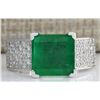 Image 1 : 5.66 CTW Natural Emerald And Diamond Ring 14K Solid White Gold
