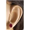 Image 3 : 2.90CTW Natural Red Ruby And Diamond Earrings 14K Solid Yellow Gold