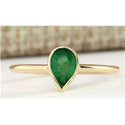 .40 CTW Natural Emerald Ring In 14k Yellow Gold
