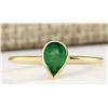 Image 1 : .40 CTW Natural Emerald Ring In 14k Yellow Gold