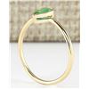 Image 3 : .40 CTW Natural Emerald Ring In 14k Yellow Gold