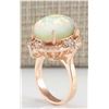 Image 3 : 11.60CTW Natural Opal And Diamond Ring In 14K Rose Gold
