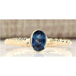 .70 CTW Natural Sapphire And Diamond Ring In 14k Yellow Gold