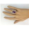 Image 4 : 9.15 CTW Natural Amethyst And Diamond Ring In 14k Solid Yellow Gold