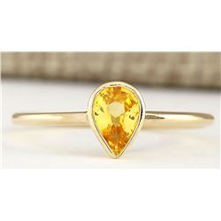 0.52 CTW Natural Yellow Sapphire Ring In 14k Yellow Gold
